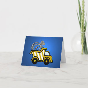 Ring Bearer Yellow Dump Truck Card