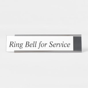 Ring Bell for Service desk plate Desk Name Plate