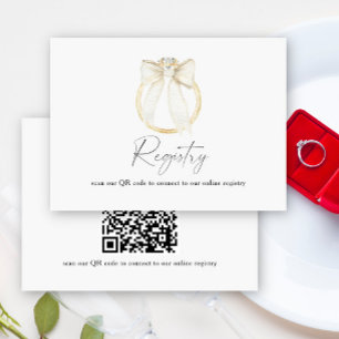 Ring Bow bridal shower QR code for registry  Enclosure Card