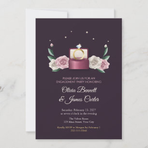 Ring Box and Roses Engagement Party Invitation