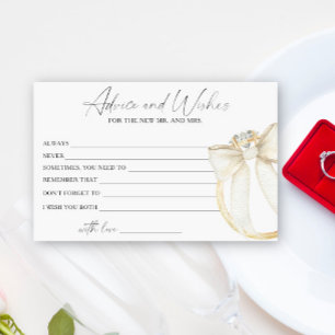 Ring Bridal Shower Advice and Wishes Stationery
