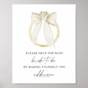 Ring Bridal shower - Help the busy bride  Poster