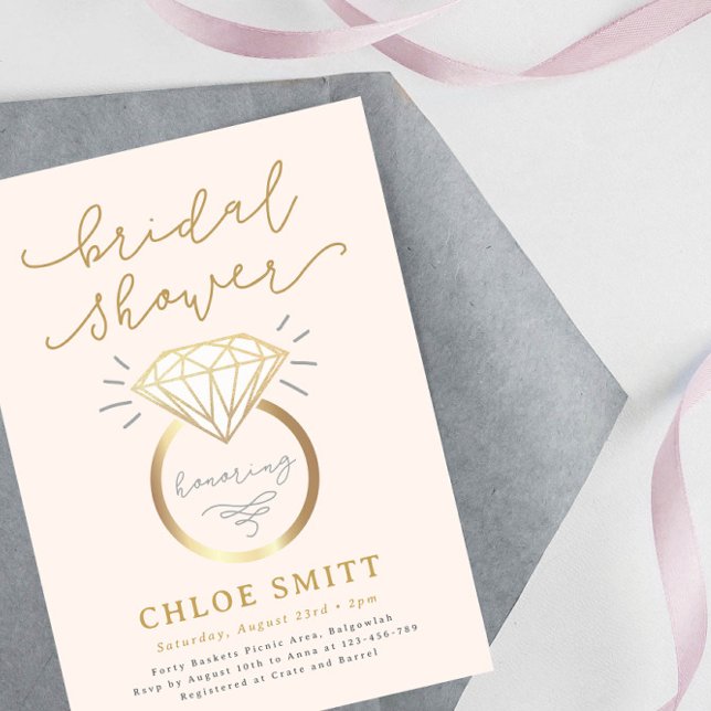 Ring Bridal Shower Invitation, Modern Diamond Ring Invitation (Creator Uploaded)