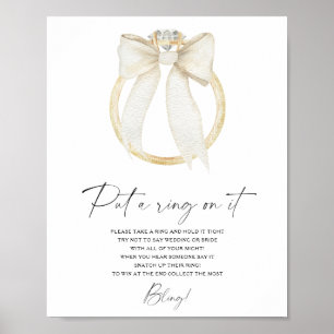 Ring bridal shower Put a ring on it game Post Poster