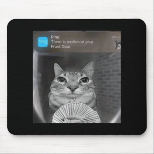 Ring Cat With Motion Meme Cursed Funny Men Women Mouse Mat