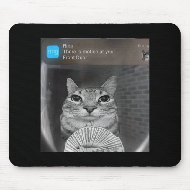 Ring Cat With Motion Meme Cursed Funny Men Women  Mouse Mat (Front)