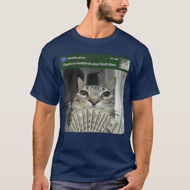 Ring Cat with Motion Meme funny boy boy T-Shirt (Front)