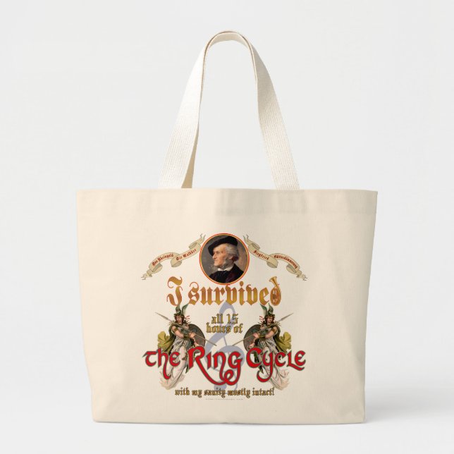Ring Cycle Survivor Large Tote Bag (Front)