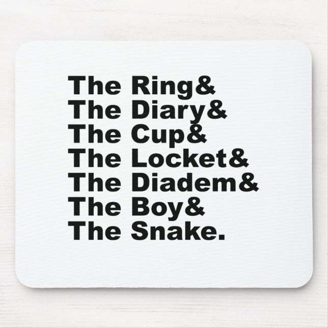 Ring & Diary & Cup & Locket & Diadem & Boy & Snake Mouse Mat (Front)
