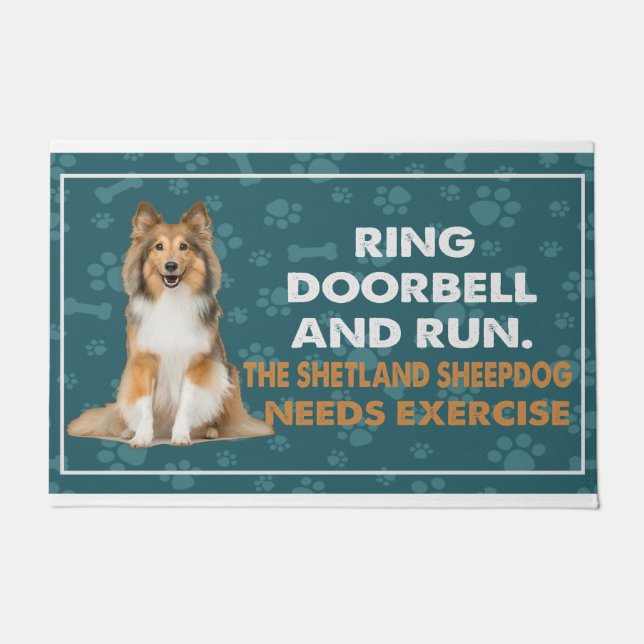Ring Doorbell And Run The Shetland Sheepdog Needs  Doormat (Front)