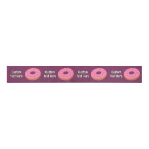 Ring Doughnuts - own greeting - any dark backgroun Grosgrain Ribbon