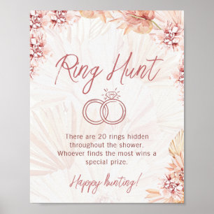 Ring Hunt Boho Bohemian Bridal Wedding Shower Game Poster