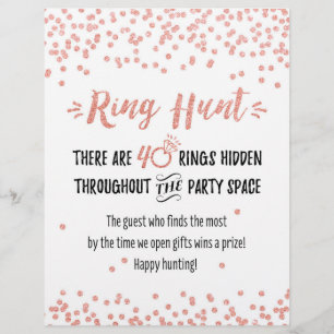 Ring Hunt Bridal Game Sign