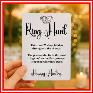 Ring Hunt Bridal Shower Game Elegant Sign Game Invitation