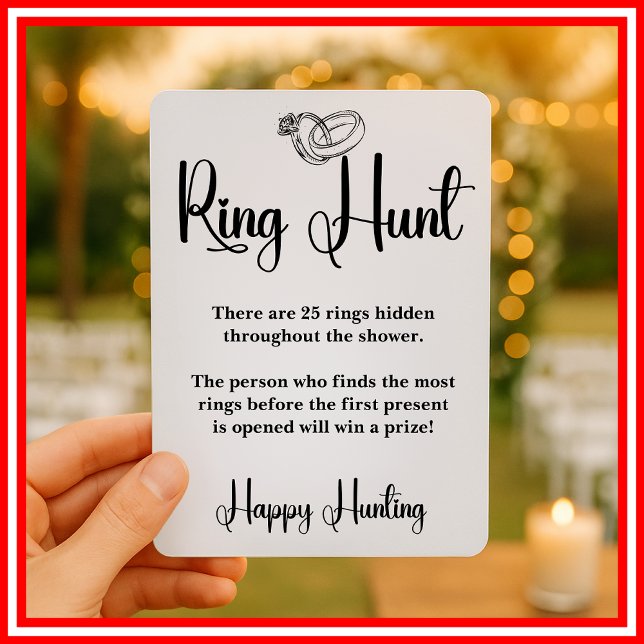 Ring Hunt Bridal Shower Game Elegant Sign Game Invitation (Creator Uploaded)