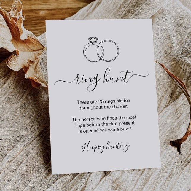 Ring Hunt Bridal Shower Game Printable Ring Game  Invitation (Ring Hunt Bridal Shower Game Printable Ring Game Invitation)