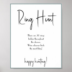 Ring Hunt Bridal Shower Game Sign