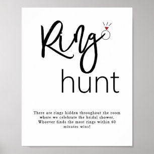 Ring Hunt Bridal Shower Game Sign