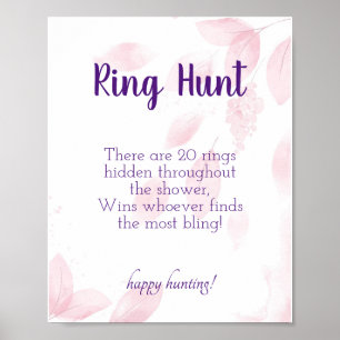 Ring Hunt Bridal Shower Game Sign