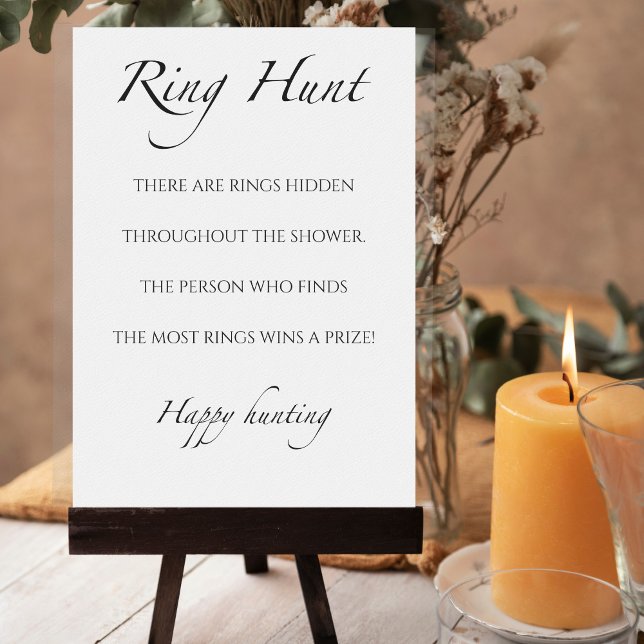 Ring Hunt Bridal Shower Game Tabletop Signs Invitation (Creator Uploaded)
