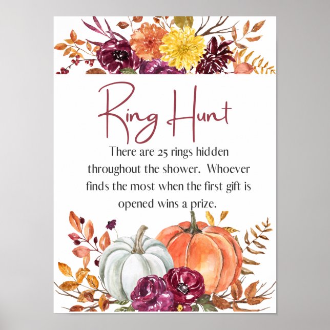 Ring Hunt Fall Bridal Shower Game  Poster (Front)