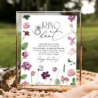 Ring Hunt Floral Bridal Shower Game Sign