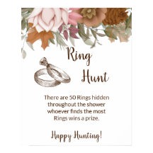 Ring Hunt Game Bridal Shower Boho Autumn Sign