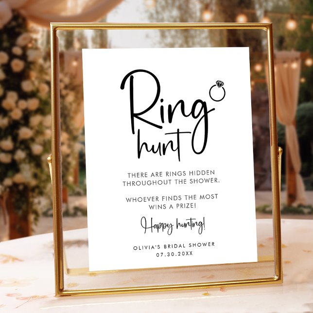 Ring Hunt Minimalist Modern Script Sign (Creator Uploaded)