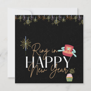 Ring In The New Year Faux Foil Party Invitation