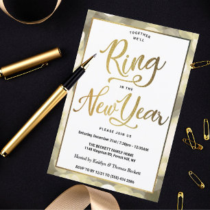 Ring In The New Year   New Years Eve Party Invitation