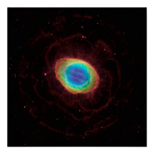 Ring Nebula or NGC 6720 True Shape Poster