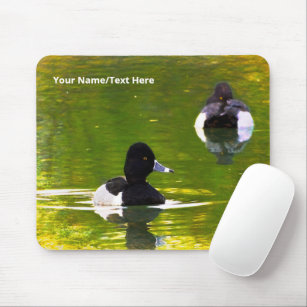 Ring-Necked Ducks Black & White Birds Green Water Mouse Mat