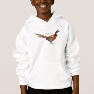 Ring-necked pheasant bird cartoon illustration