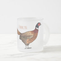 Ring-necked pheasant bird cartoon illustration