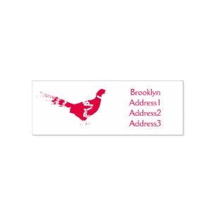Ring-necked pheasant bird cartoon illustration self-inking stamp