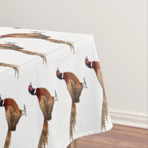 Ring-necked pheasant bird cartoon illustration tablecloth