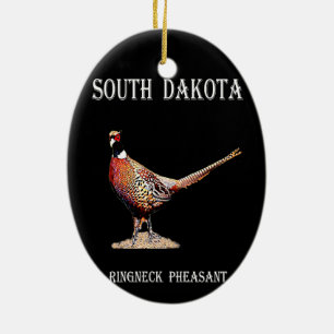 Ring necked Pheasant Ceramic Tree Decoration