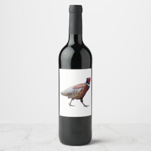 Ring Necked Pheasant Wine Label