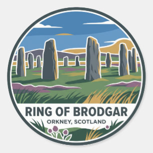 Ring of Brodgar Scotland Classic Round Sticker