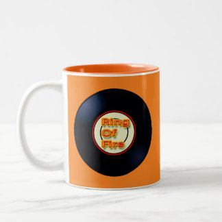 Ring of Fire Hit Song Titles Oldies Two-Tone Coffee Mug
