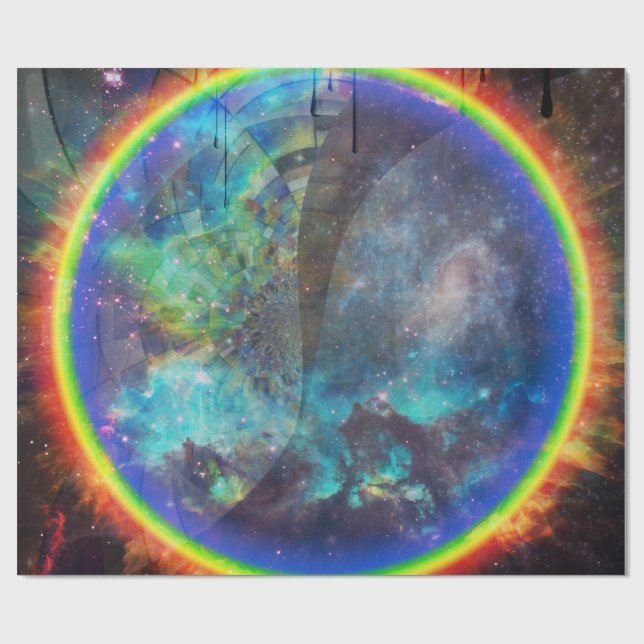 Ring of fire in space wrapping paper (Flat)