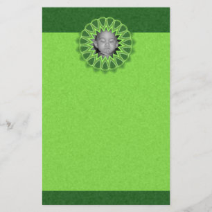 Ring of Green Photo Frame Kaleidoscope Mandala Stationery