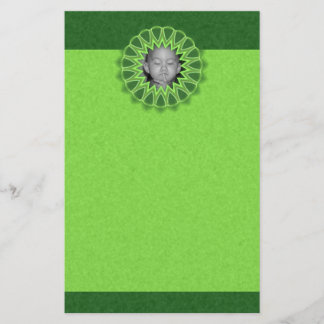 Ring of Green Photo Frame Kaleidoscope Mandala Stationery