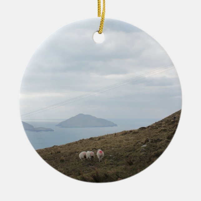 Ring of Kerry, Ireland Ceramic Tree Decoration (Front)