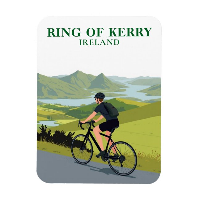 Ring of Kerry Ireland Cycling Travel Souvenir Magnet (Vertical)