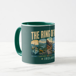 Ring of Kerry Ireland Landmarks Illustration Retro Mug