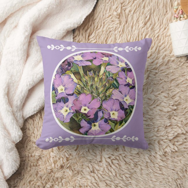 RING OF LIGHT PURPLE FLOWERS CUSHION (Blanket)