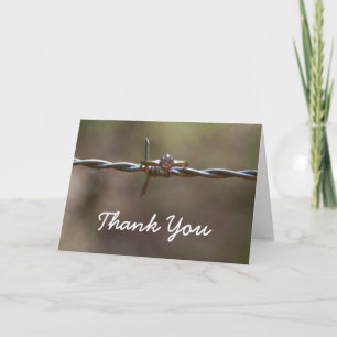 Ring on barbed wire Thank You card