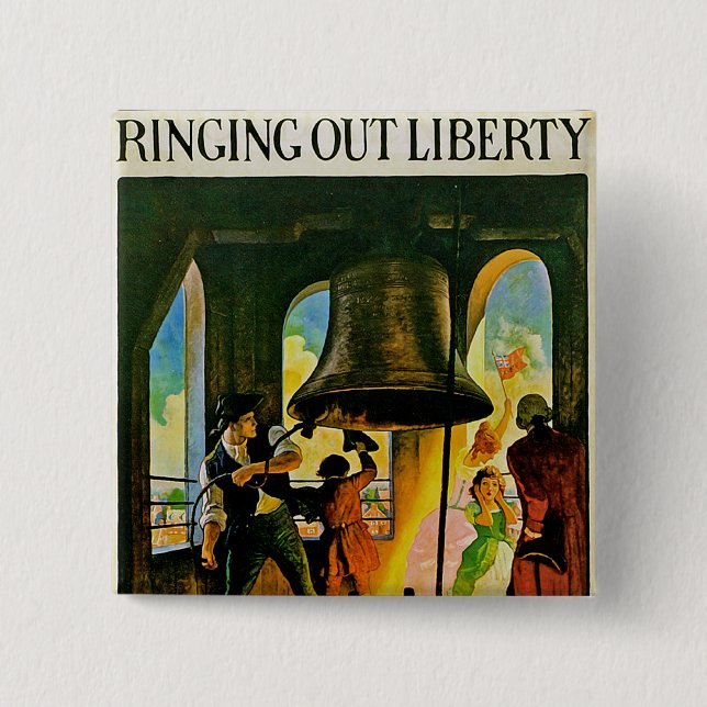 Ring Out Liberty 15 Cm Square Badge (Front)