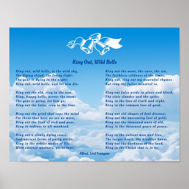 Ring Out, Wild Bells New Year Poem Poster (Front)